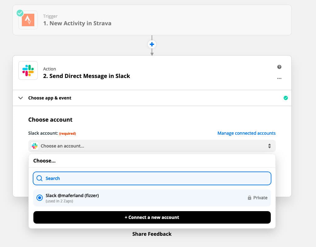 link slack account